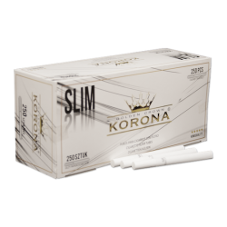 KORONA Slim White 250 Cigarette Filter Tubes